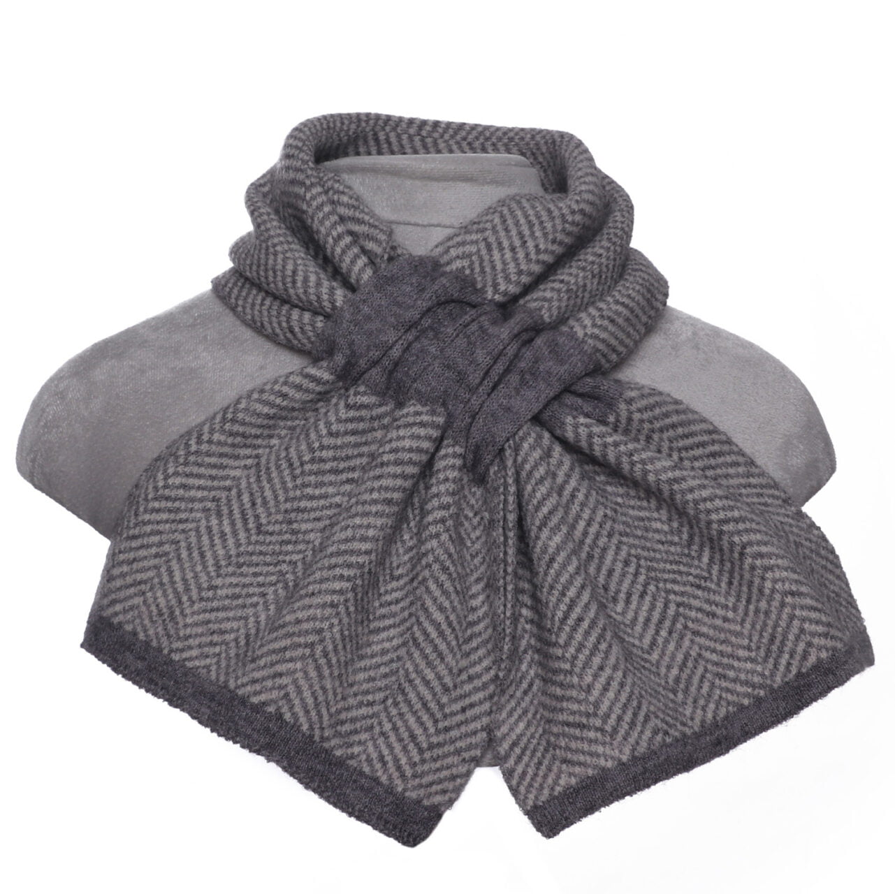 Fab Gifts | Winter Accessories Winter Pull Through Scarf Herringbone Grey by Weirs of Baggot Street