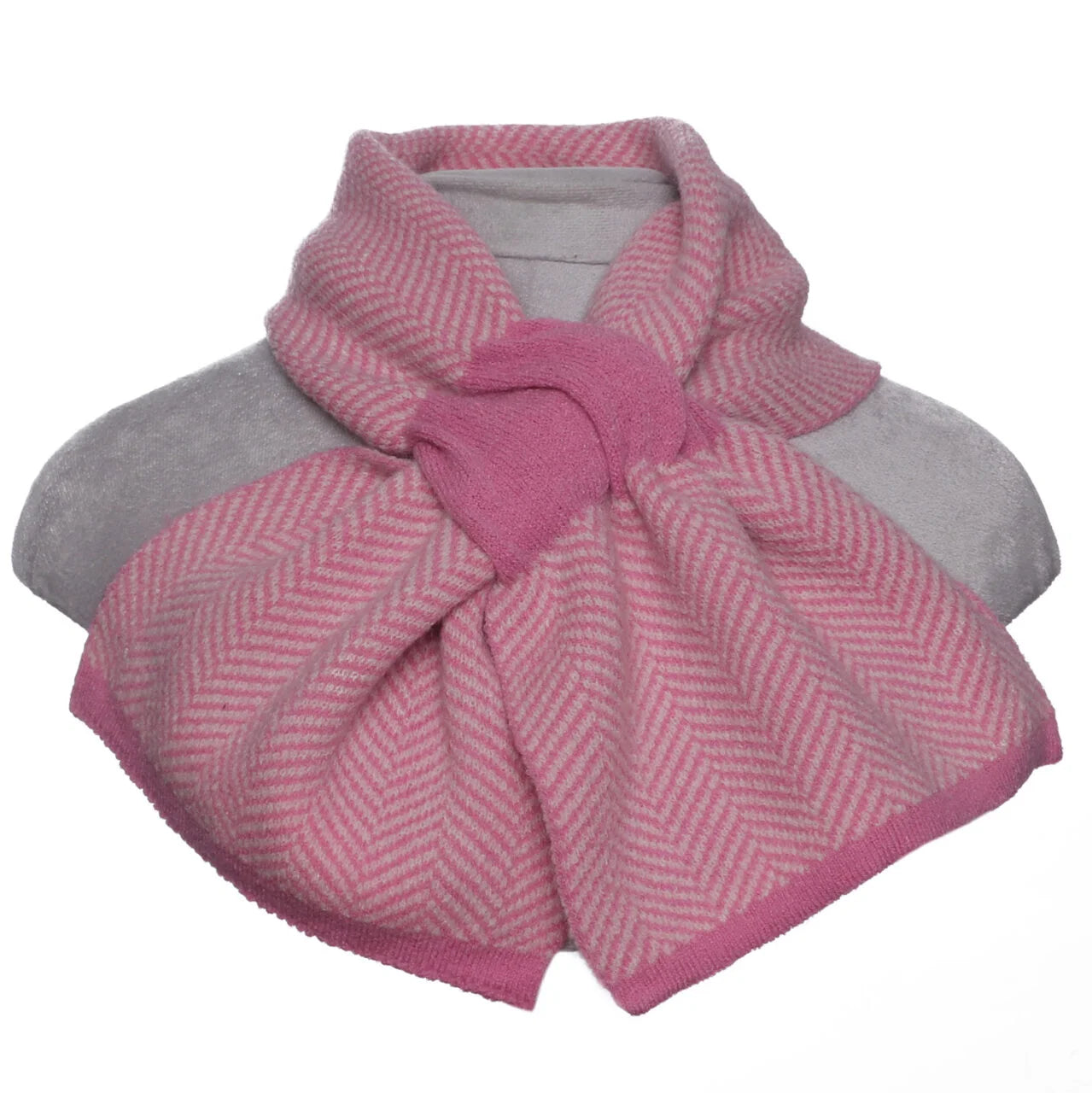 Fab Gifts | Winter Accessories Winter Pull Through Scarf Herringbone Pink by Weirs of Baggot Street