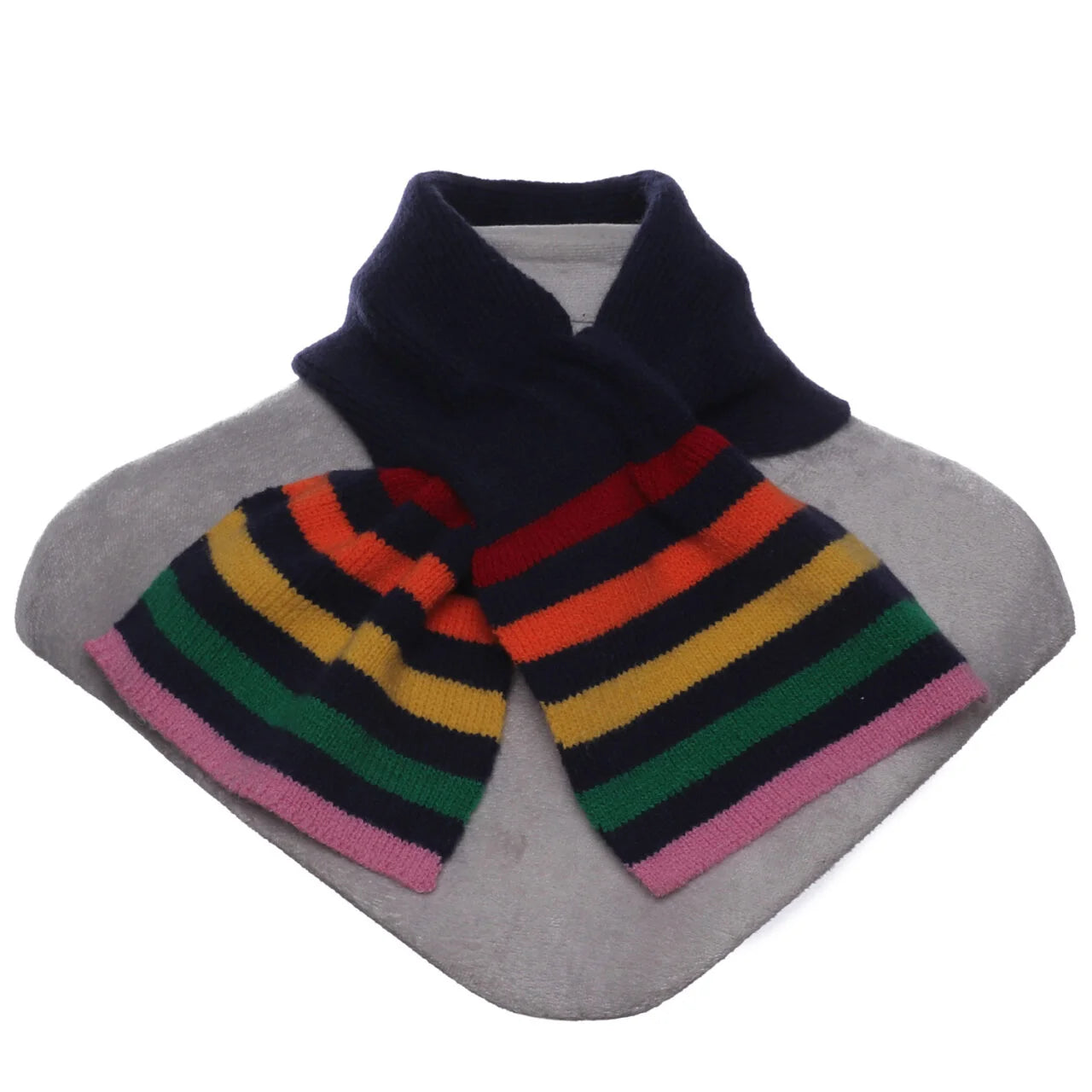 Fab Gifts | Winter Accessories Winter Pull Through Scarf Knit Rainbow Navy by Weirs of Baggot Street
