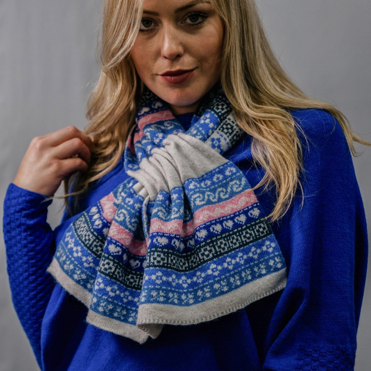 Fab Gifts | Winter Accessories Winter Pull Through Scarf Nordic Blue by Weirs of Baggot Street