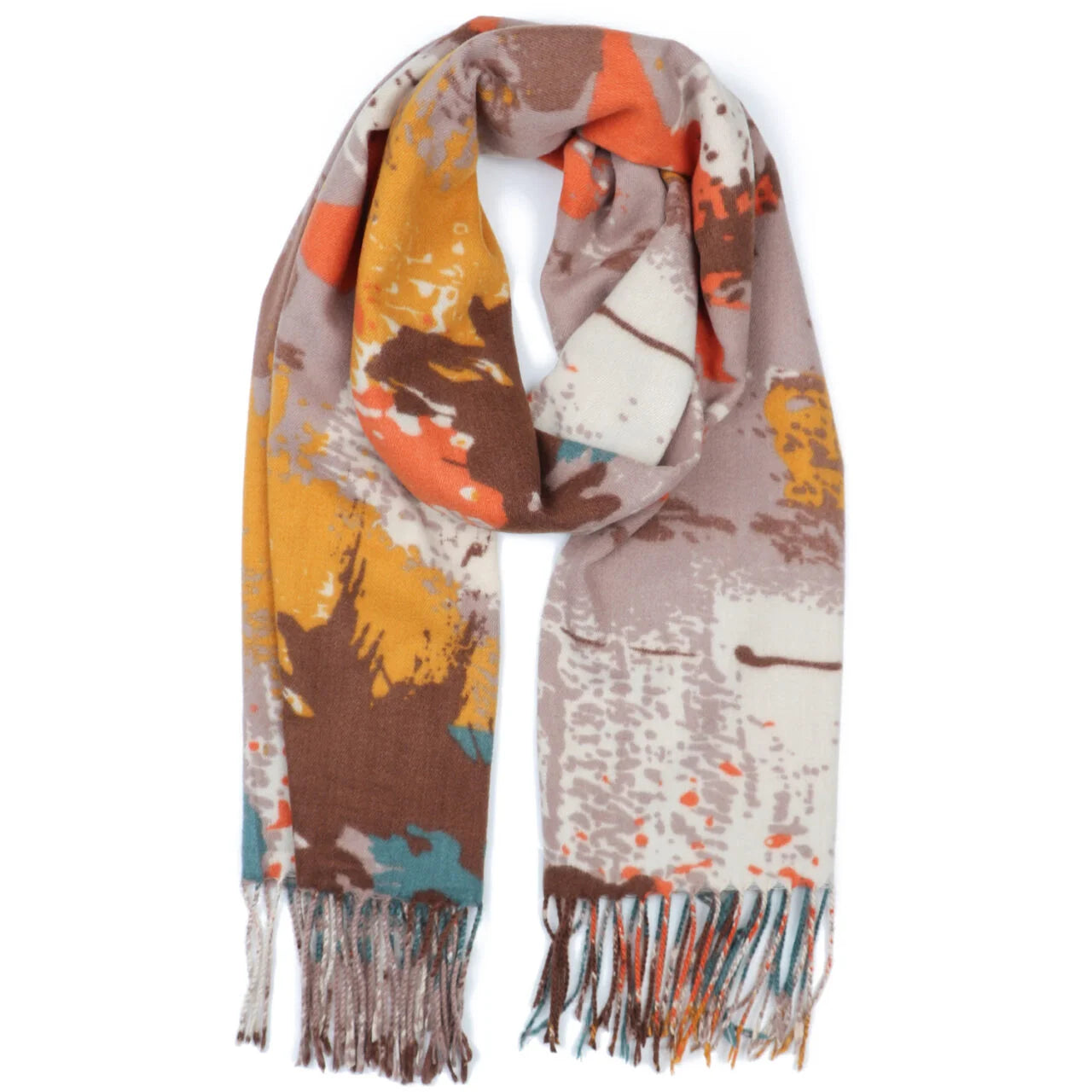 Fab Gifts | Winter Accessories Winter Scarf Brown Brushstrokes by Weirs of Baggot Street