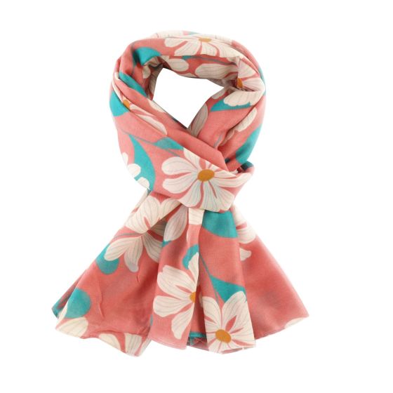 Fabulous Gifts Apparel Bold Blooms Scarf Dusky Pink by Weirs of Baggot Street