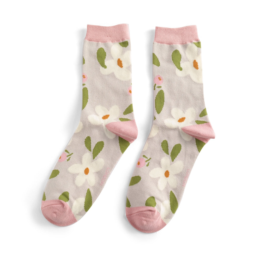Fabulous Gifts Apparel Falling Daisies Socks Silver by Weirs of Baggot Street