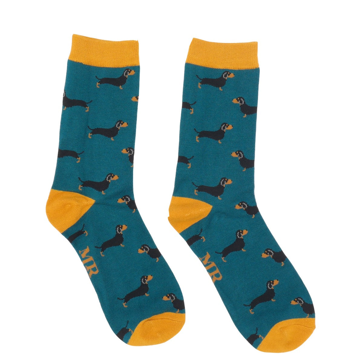 Fabulous Gifts Apparel Mr Heron Little Sausage Dogs Socks Teal by Weirs of Baggot Street