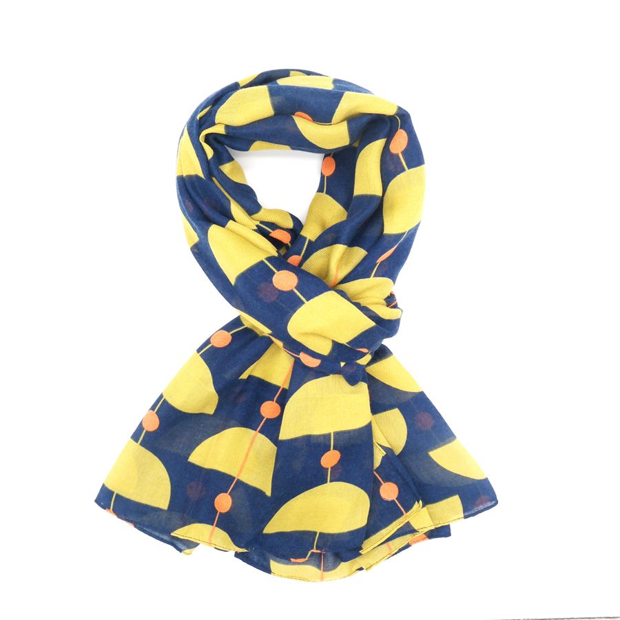 Fabulous Gifts Apparel Retro Shapes Scarf Navy by Weirs of Baggot Street