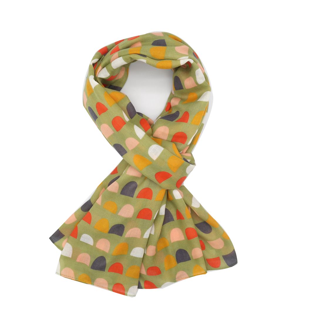 Fabulous Gifts Apparel Scallops Scarf Dusky Olive by Weirs of Baggot Street