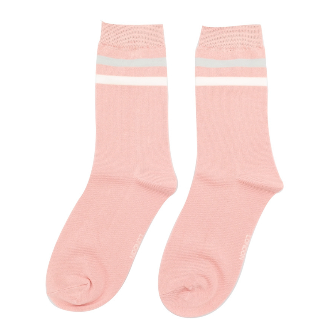 Fabulous Gifts Apparel Sport Stripes Socks Dusky Pink by Weirs of Baggot Street