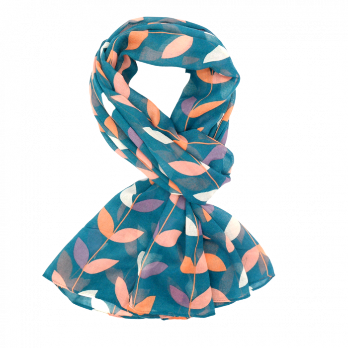 Fabulous Gifts Apparel Vines & Leaves Scarf Teal by Weirs of Baggot Street