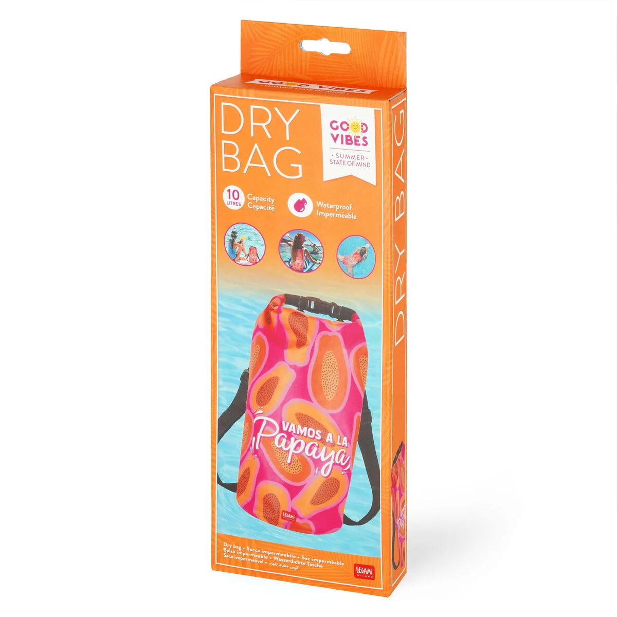 Fabulous Gifts Beach Accessories Legami Dry Bag 10L - Papaya by Weirs of Baggot Street