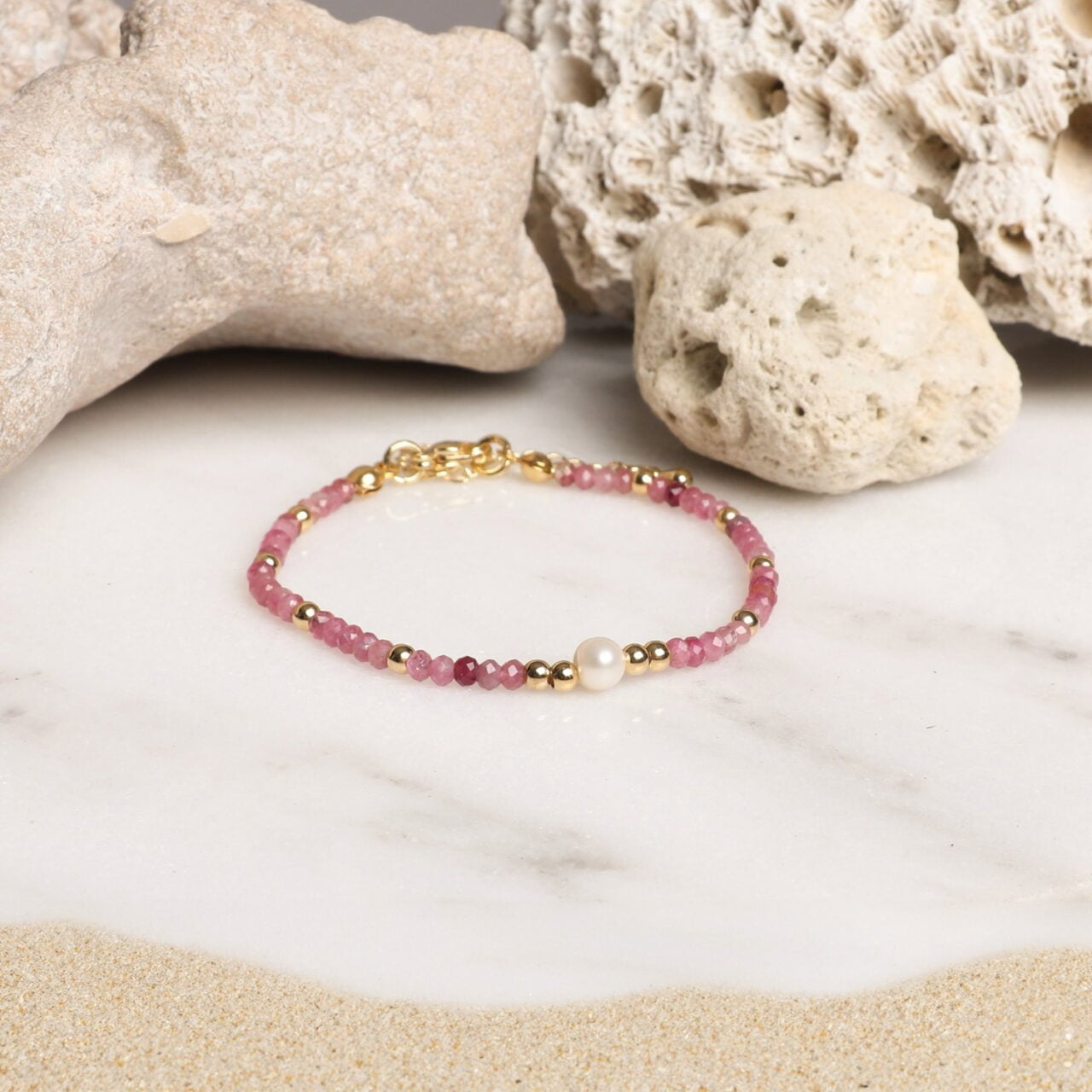 Fabulous Gifts Bracelet Natural Stone Pink by Weirs of Baggot Street