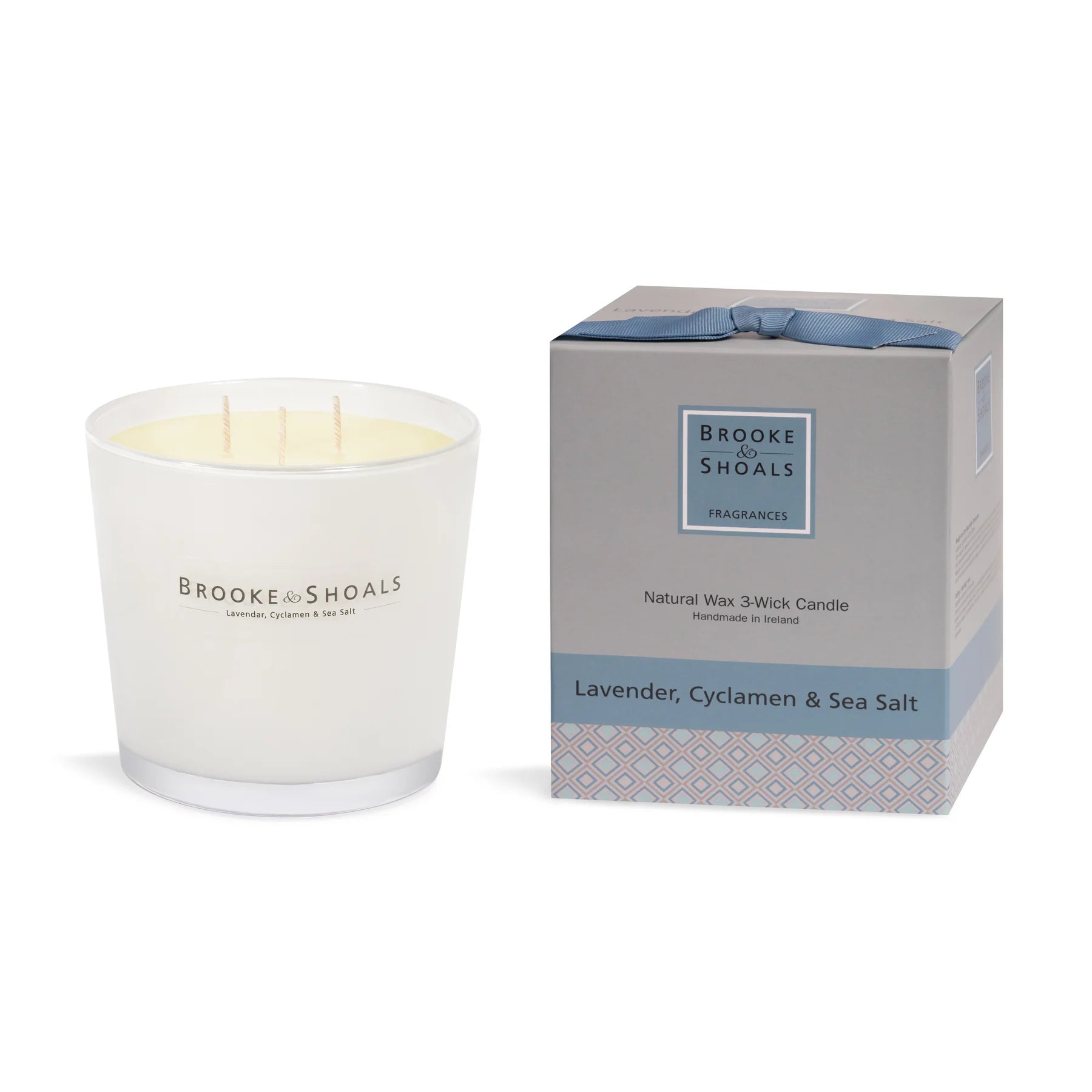 Fabulous Gifts Brooke & Shoals 3 Wick Candle Lavender Cyclamen & Seasalt by Weirs of Baggot Street