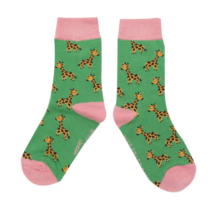 Fabulous Gifts Bubs Kids Miss Sparrow Girls Giraffes Socks Green 4-6Y by Weirs of Baggot Street