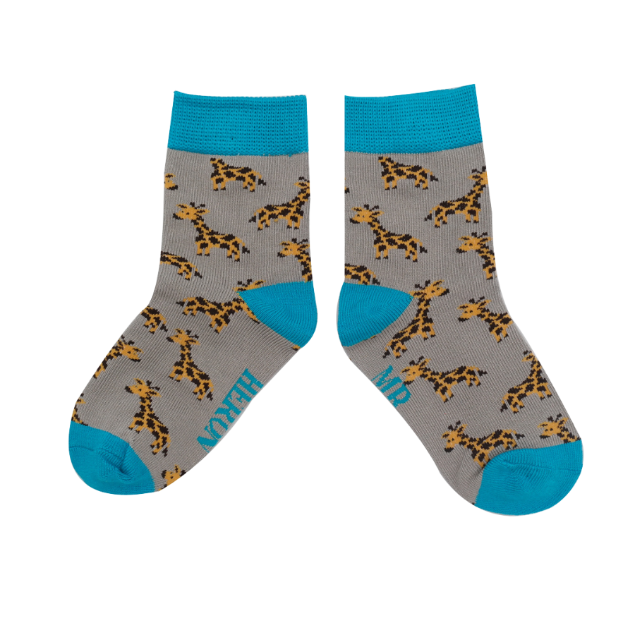 Fabulous Gifts Bubs Kids Mr Heron Boys Giraffes Socks Grey 2-3Y by Weirs of Baggot Street