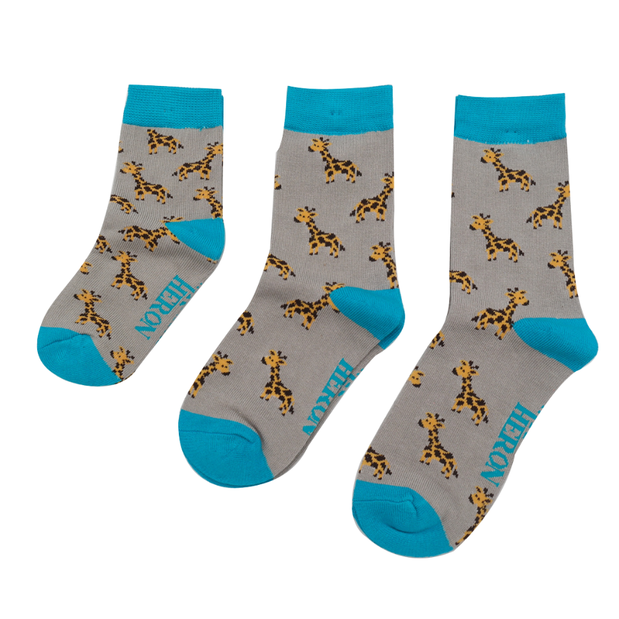 Fabulous Gifts Bubs Kids Mr Heron Boys Giraffes Socks Grey 2-3Y by Weirs of Baggot Street