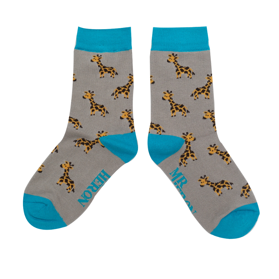 Fabulous Gifts Bubs Kids Mr Heron Boys Giraffes Socks Grey 4-6Y by Weirs of Baggot Street