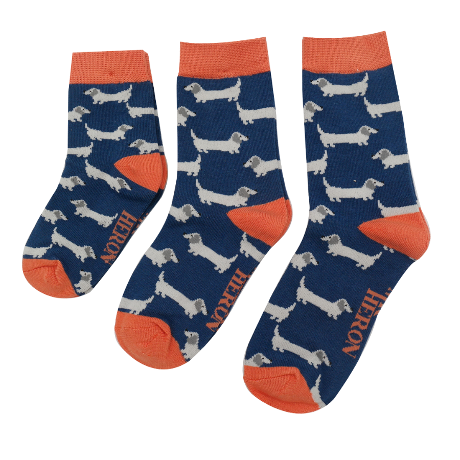 Fabulous Gifts Bubs Kids Mr Heron Boys Sausage Dogs Socks Navy 2-3Y by Weirs of Baggot Street