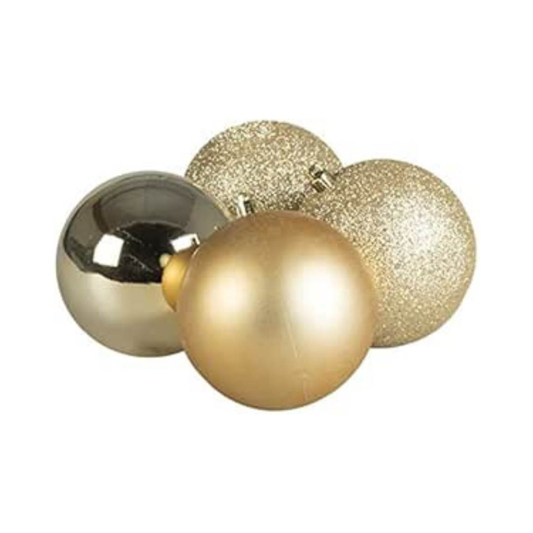 Fabulous Gifts Christmas Christmas Baubles Champagne Gold Multi Finish 10 x 60mm by Weirs of Baggot Street