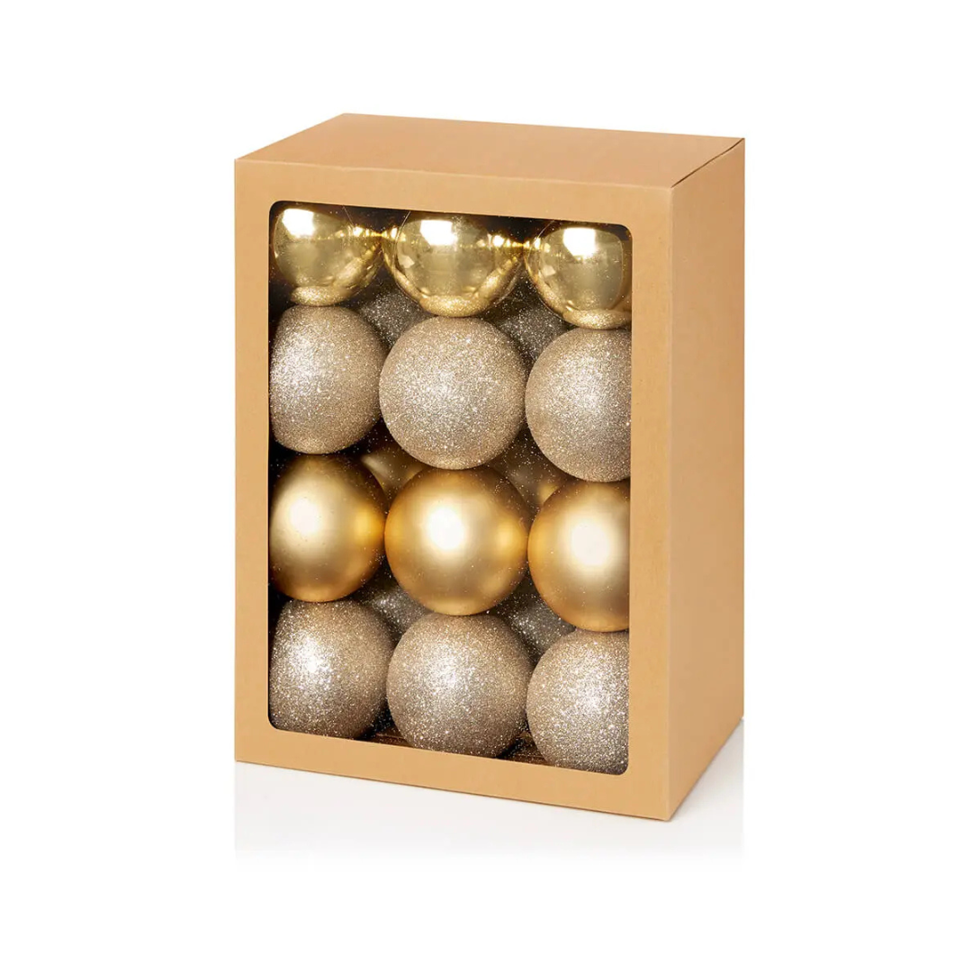 Fabulous Gifts Christmas Christmas Baubles Champagne Gold Multi Finish  24 x 60mm by Weirs of Baggot Street