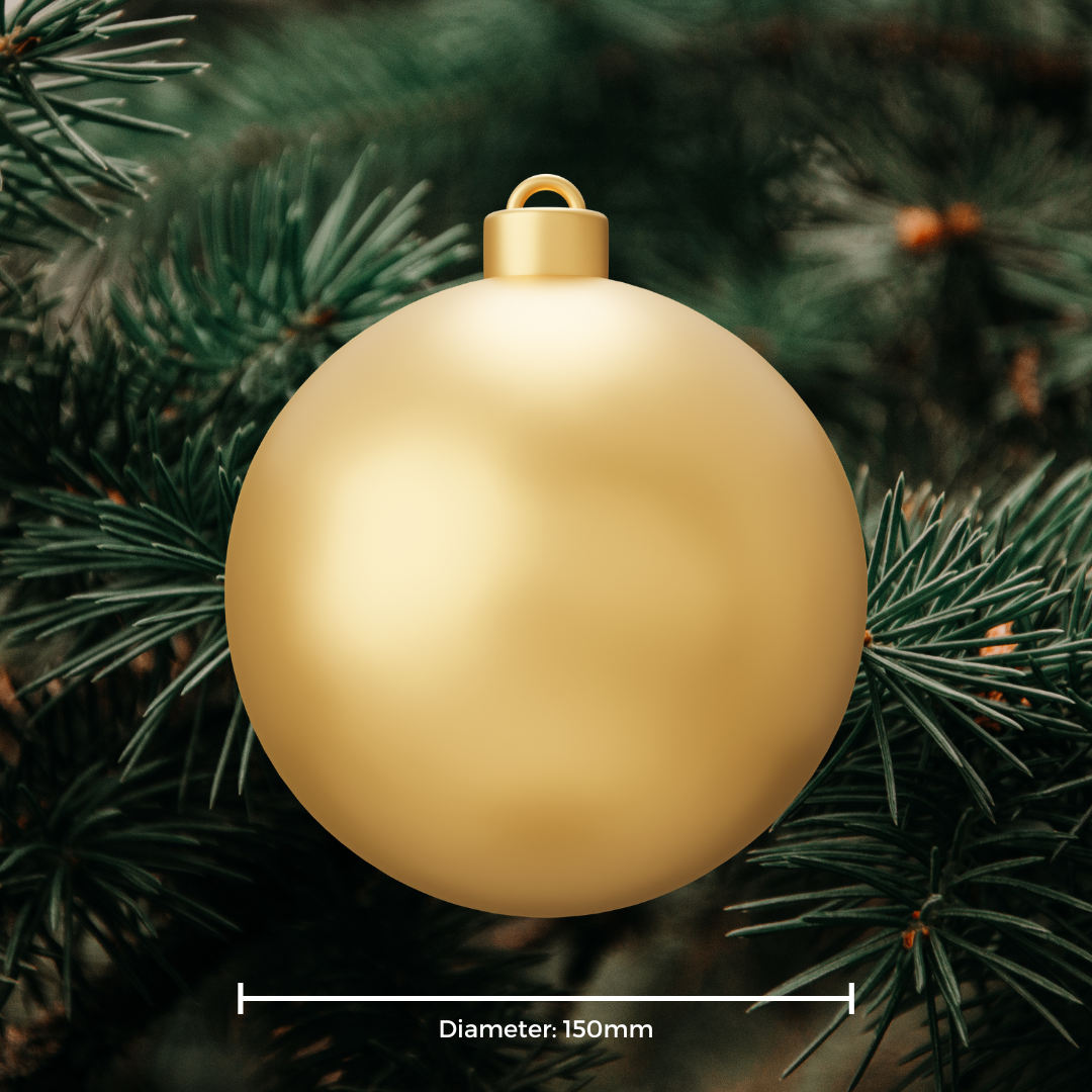 Fabulous Gifts Christmas Christmas Baubles Champagne Gold Shiny Shatterproof 150mm 2pc by Weirs of Baggot Street