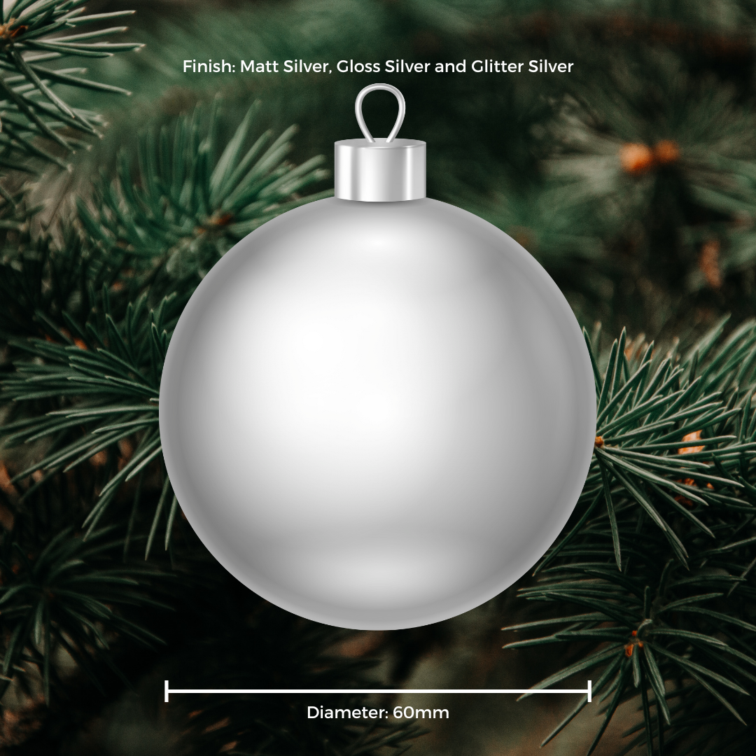 Fabulous Gifts Christmas Christmas Baubles Silver Multi Finish 10 x 60mm by Weirs of Baggot Street