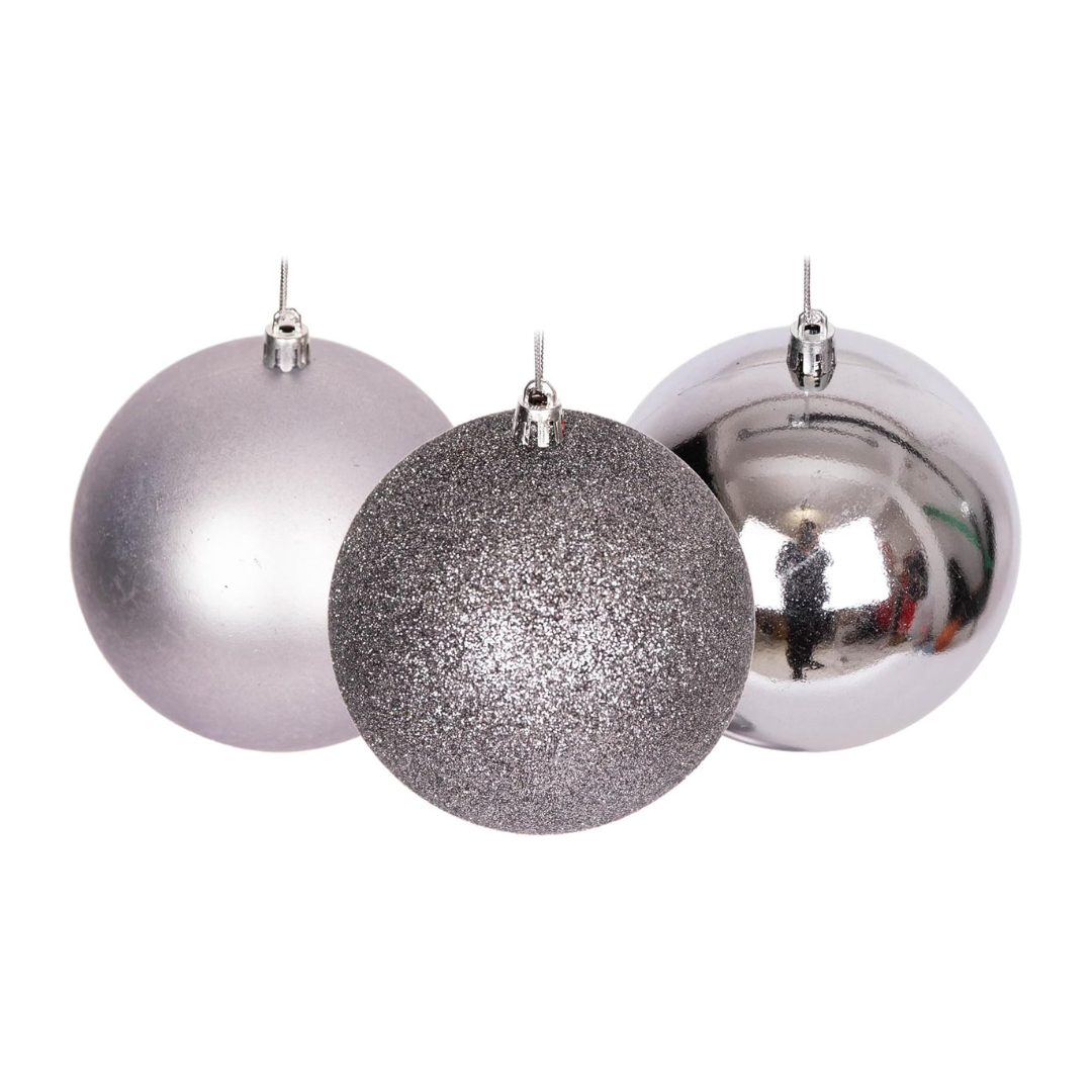 Fabulous Gifts Christmas Christmas Baubles Silver Multi Finish 10 x 60mm by Weirs of Baggot Street