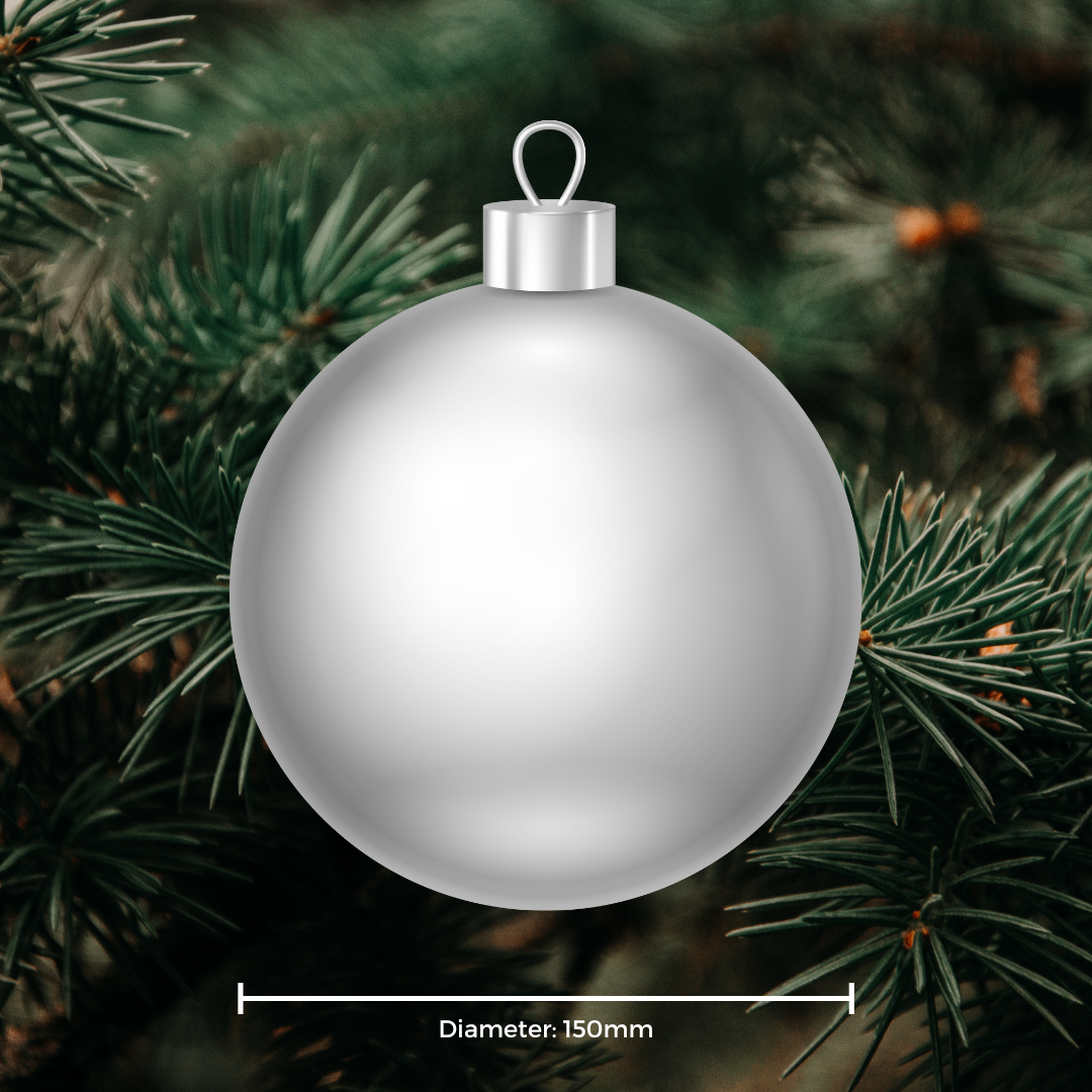 Fabulous Gifts Christmas Christmas Baubles Silver Shiny Shatterproof Baubles 150mm 2pc by Weirs of Baggot Street