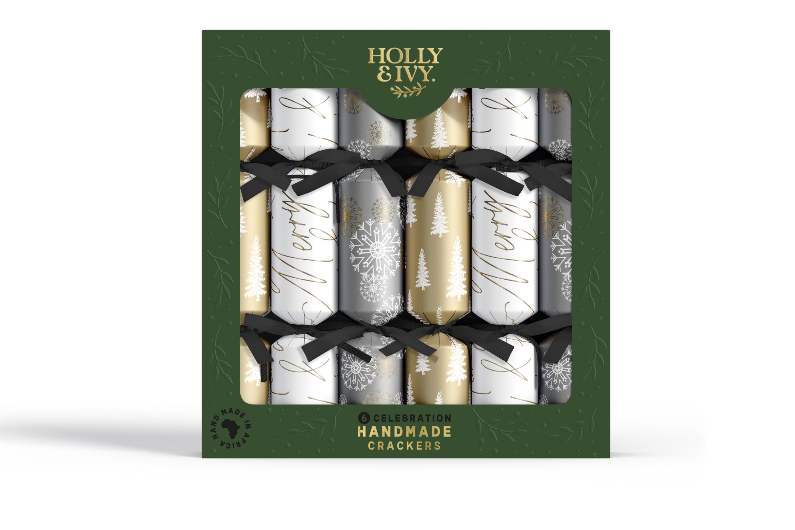 Fabulous Gifts Christmas Crackers Holly & Ivy Celebration Crackers Mixed Metallics  by Weirs of Baggot Street