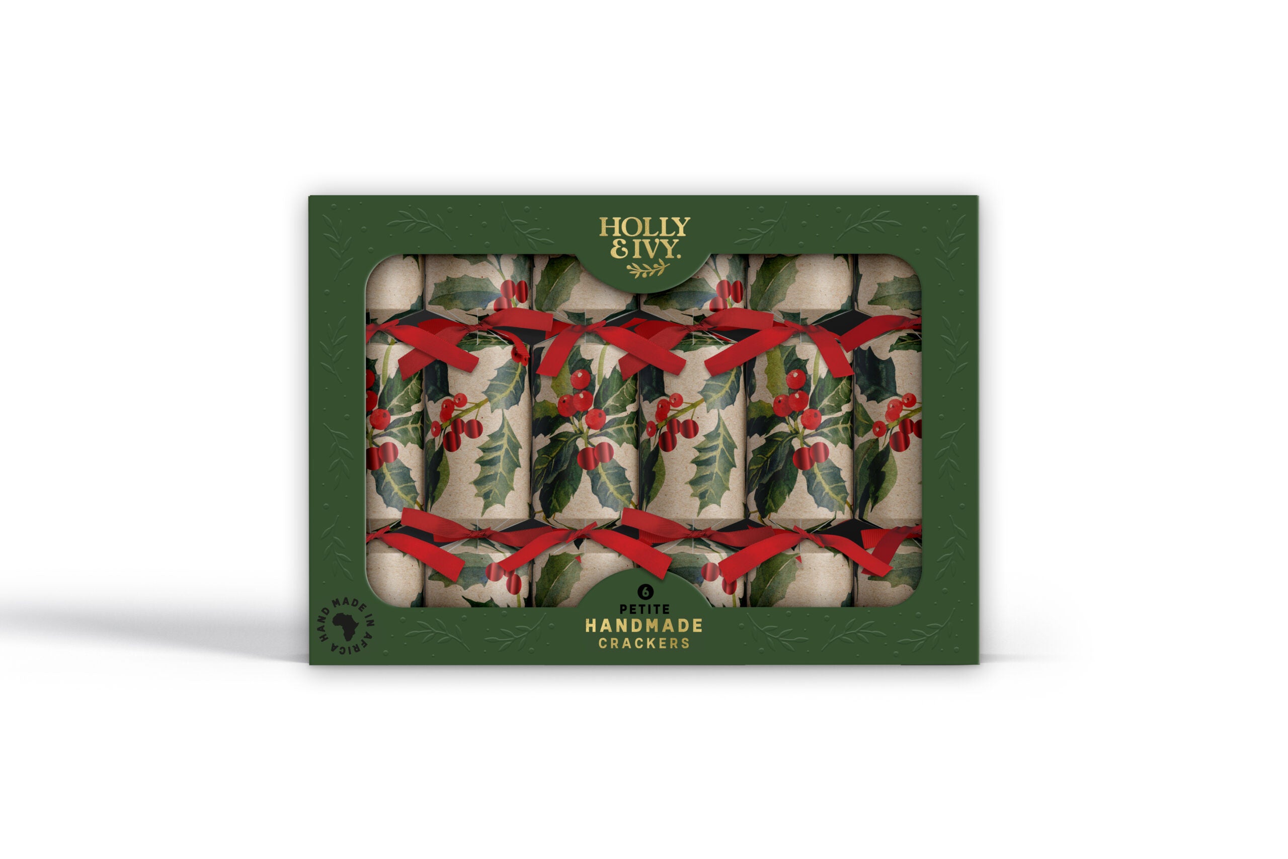 Fabulous Gifts Christmas Crackers Holly & Ivy Petite Crackers Kraft Holly  by Weirs of Baggot Street