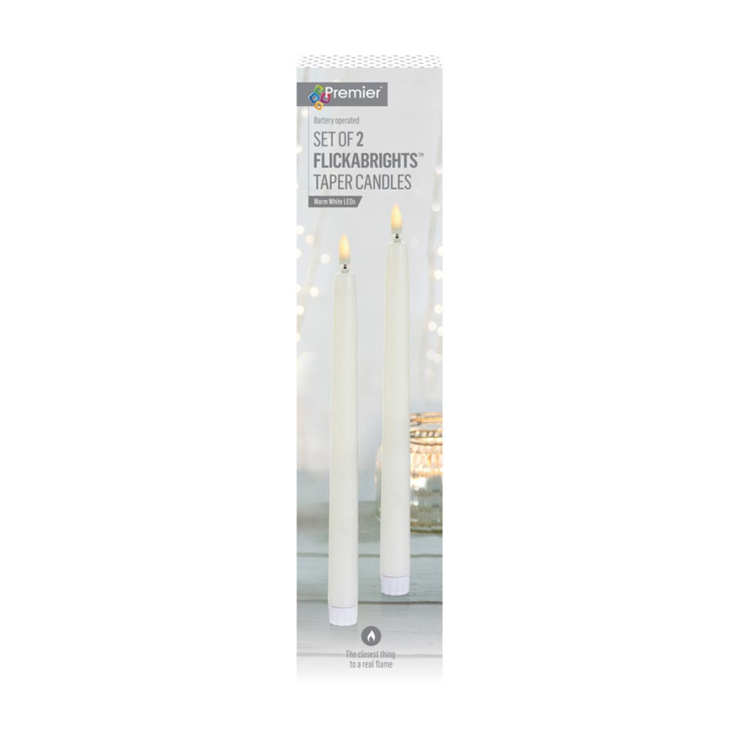 Fabulous Gifts Christmas Cream Taper Candles Battery Operated by Weirs of Baggot Street