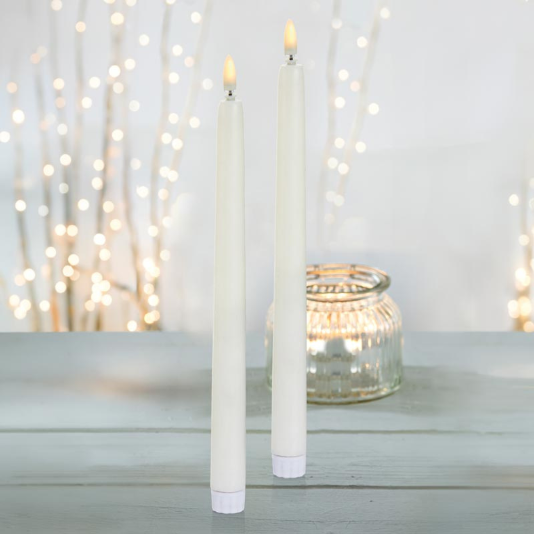 Fabulous Gifts Christmas Cream Taper Candles Battery Operated by Weirs of Baggot Street