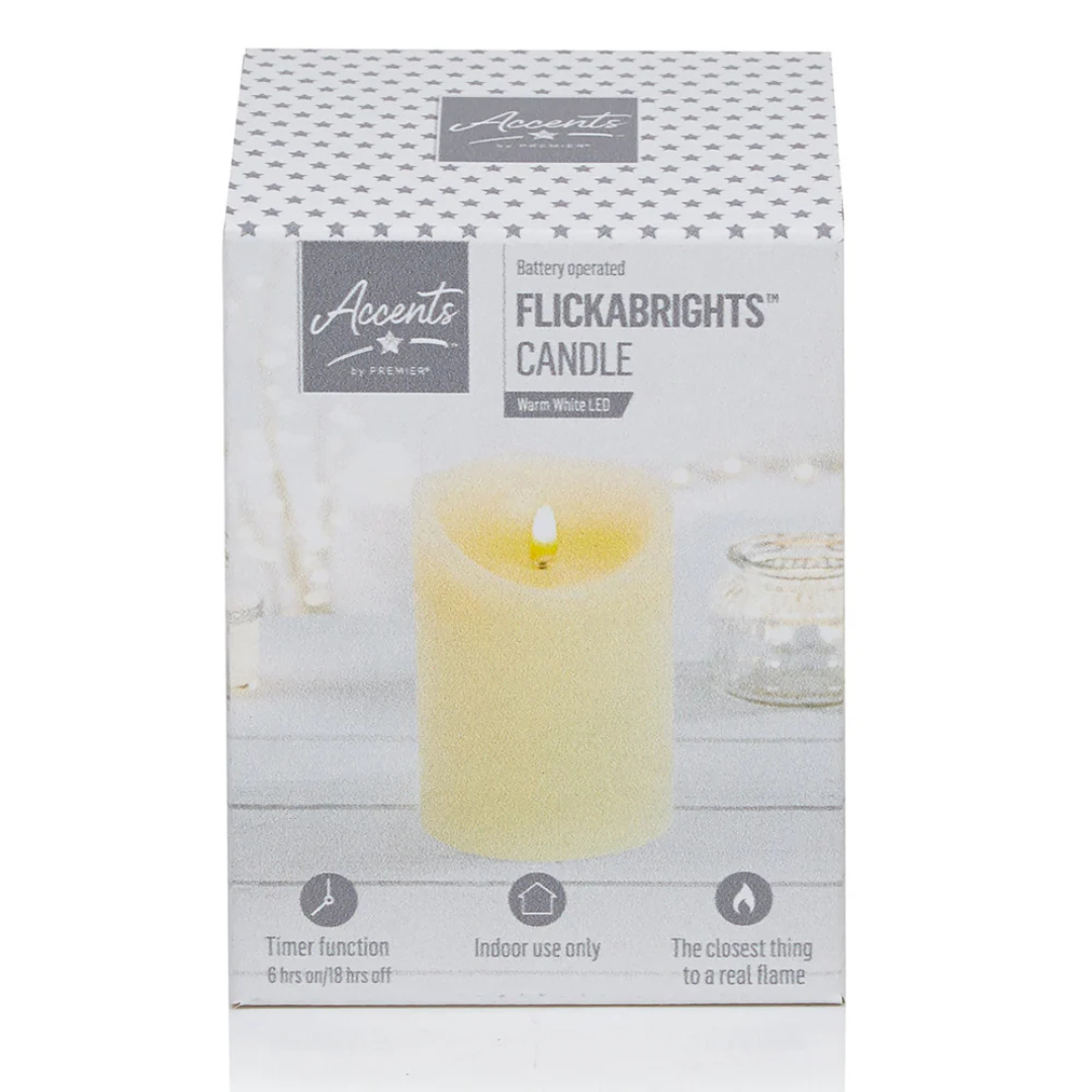 Fabulous Gifts Christmas Flickabright Cream Candle by Weirs of Baggot Street