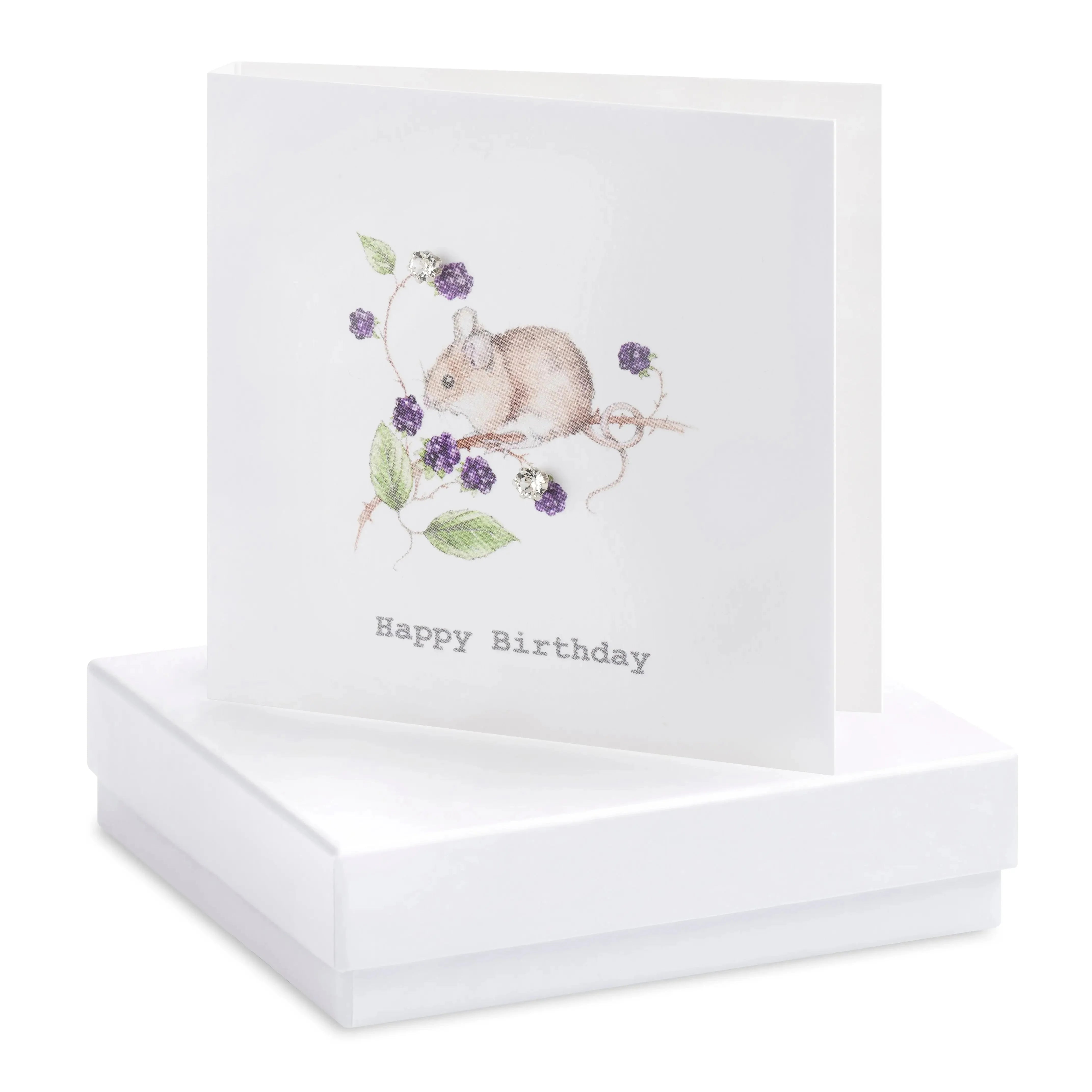 Fabulous Gifts Crumble & Core Box BlackBerry Birthday Mouse Earring Card by Weirs of Baggot Street