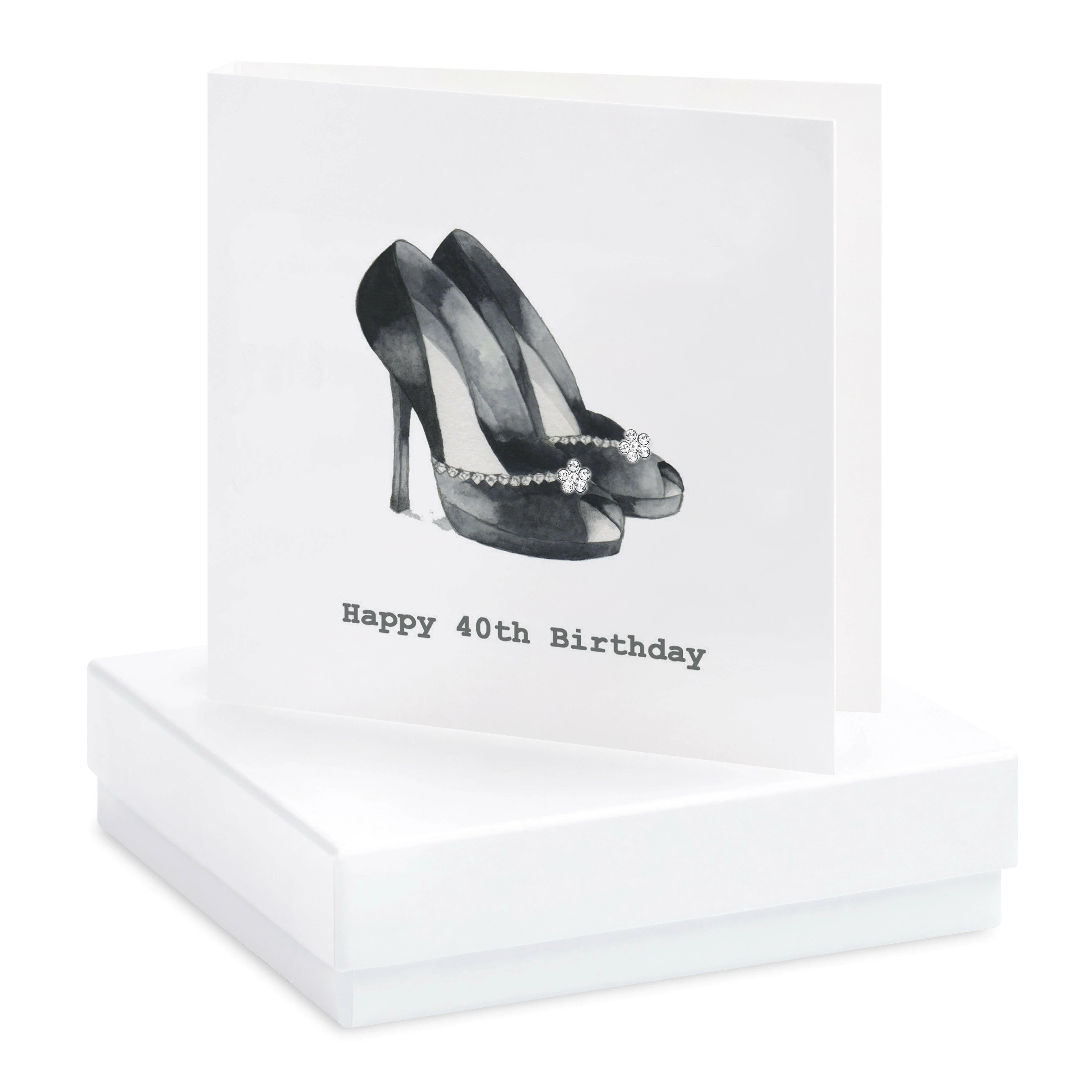 Fabulous Gifts Crumble & Core Box Black Shoes 40Th Earring Card by Weirs of Baggot Street