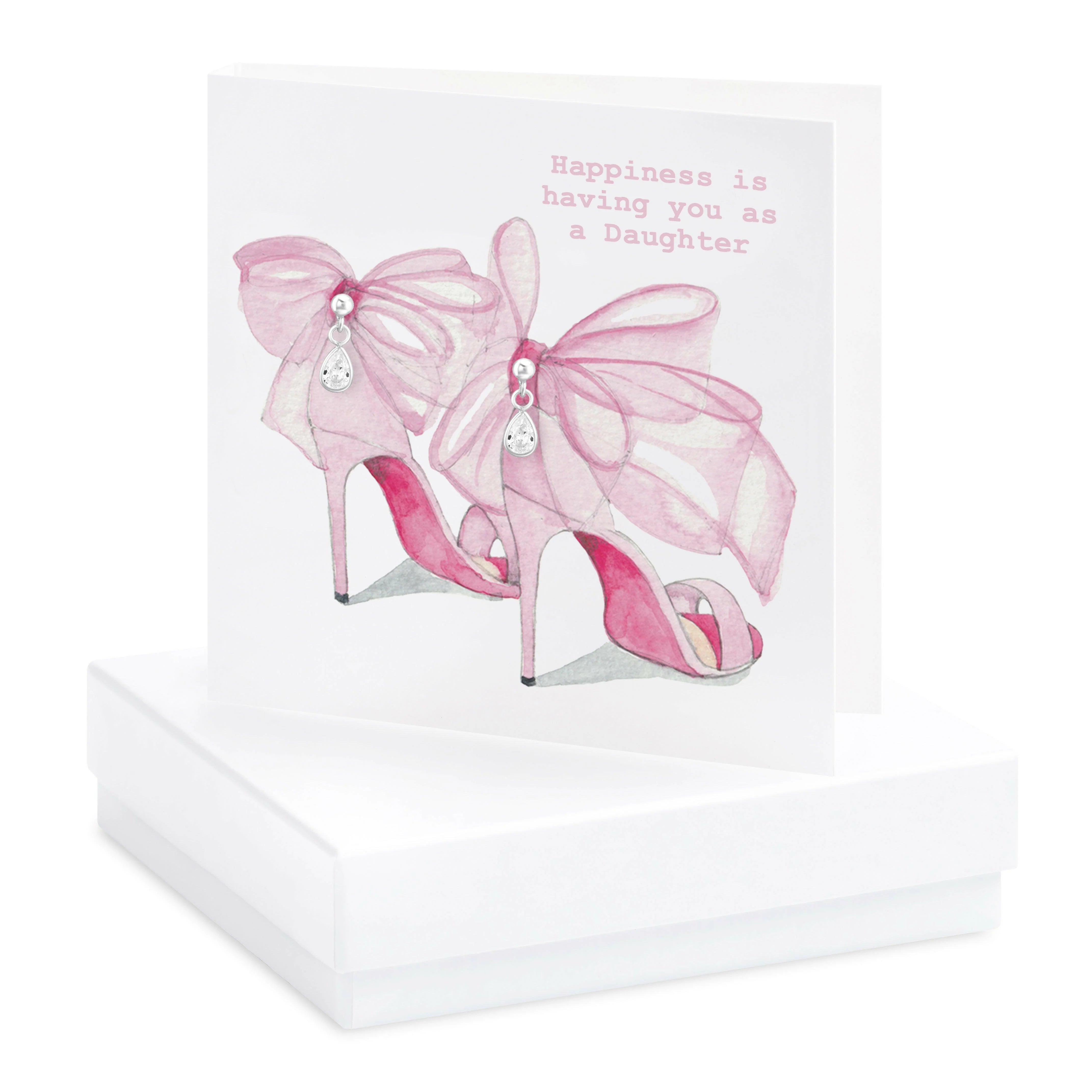 Fabulous Gifts Crumble & Core Box Pink Bow Shoes Earring Card by Weirs of Baggot Street