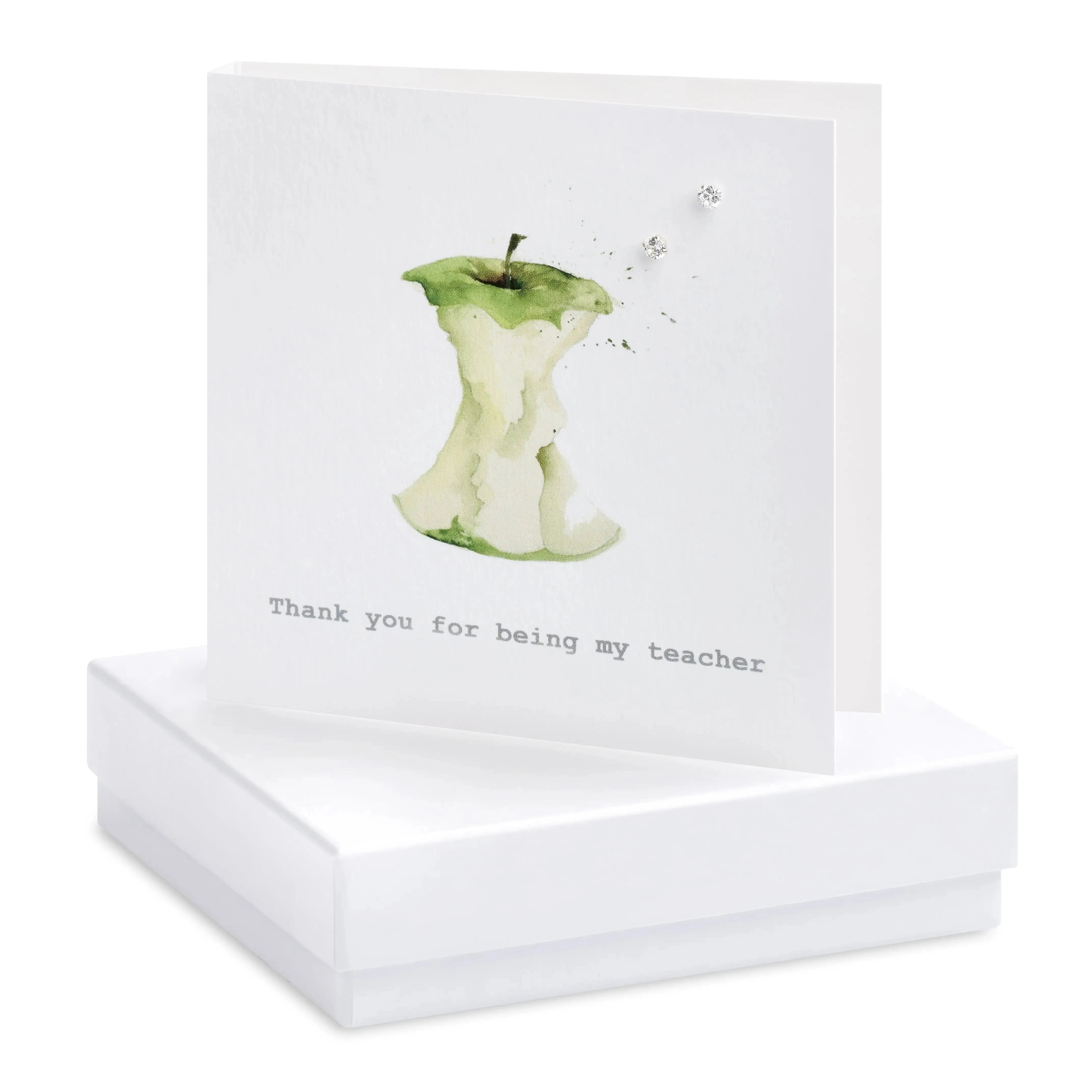 Fabulous Gifts Crumble & Core Box Teacher Apple Earring Card by Weirs of Baggot Street