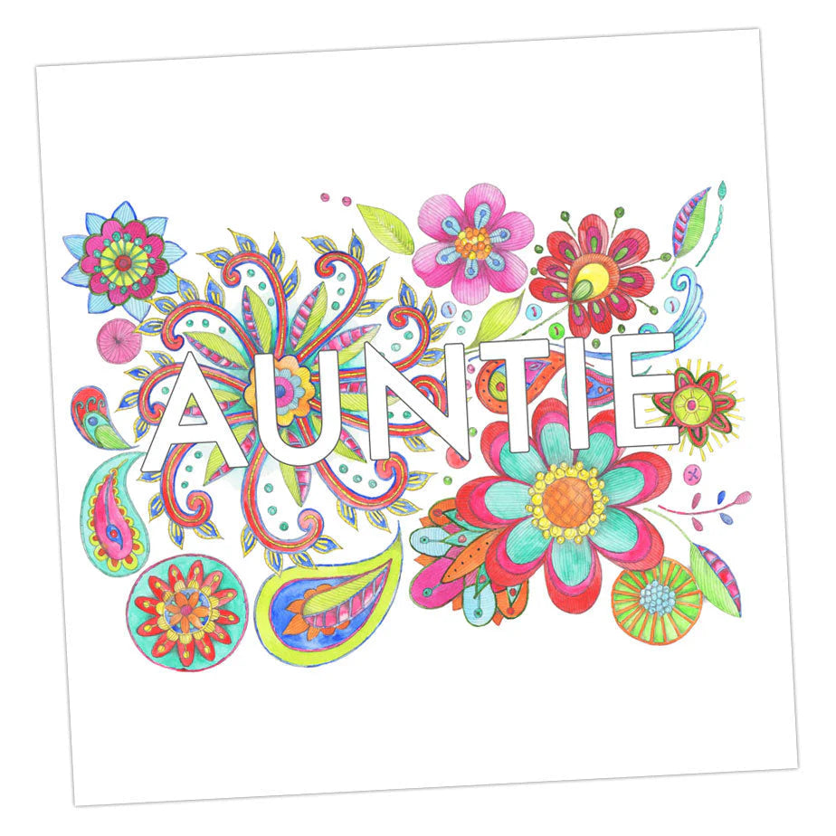 Fabulous Gifts Crumble & Core Embroidered Auntie Card by Weirs of Baggot Street