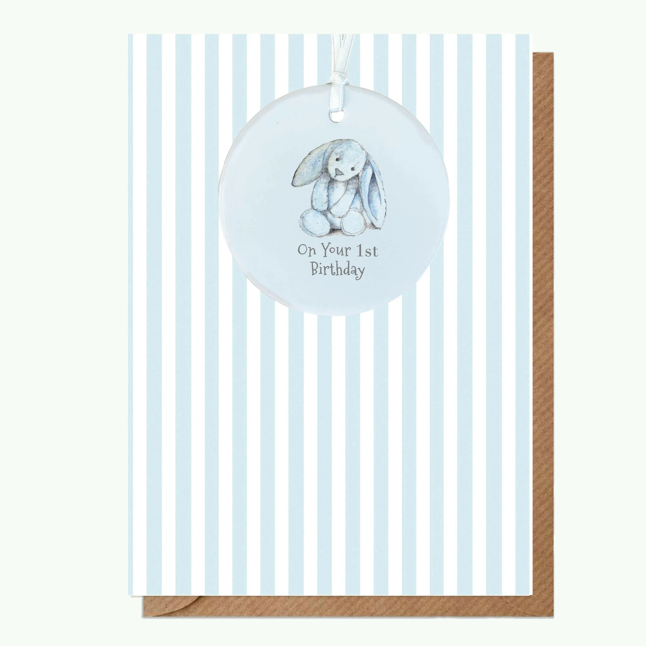 Fabulous Gifts Crumble & Core Keepsake Baby 1st Birthday Boy Bunny Card by Weirs of Baggot Street