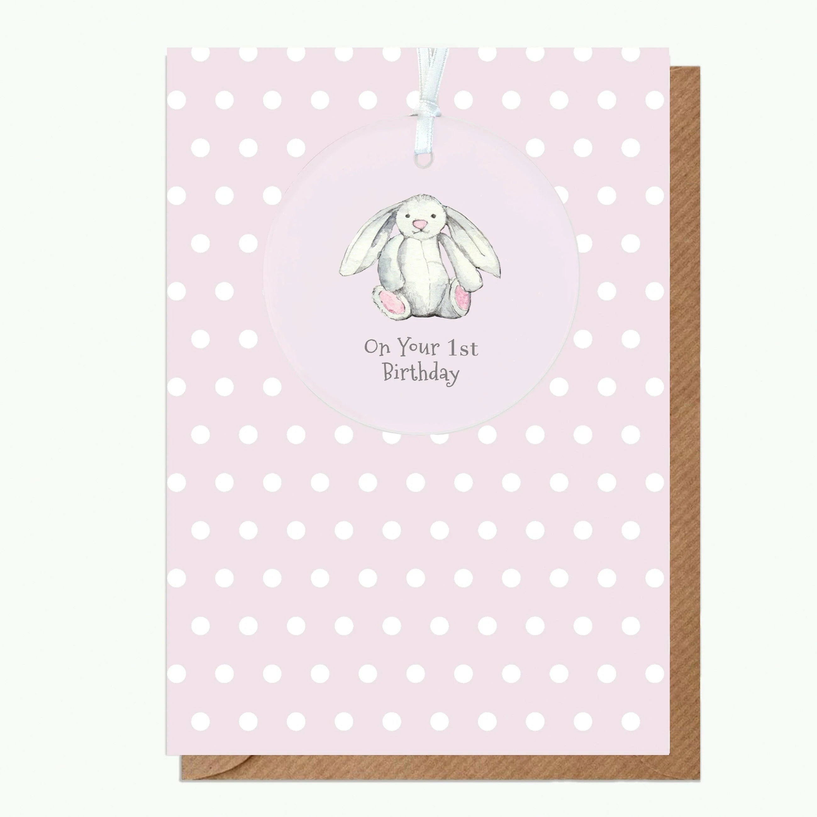 Fabulous Gifts Crumble & Core Keepsake Baby 1st Birthday Girl Bunny Card by Weirs of Baggot Street