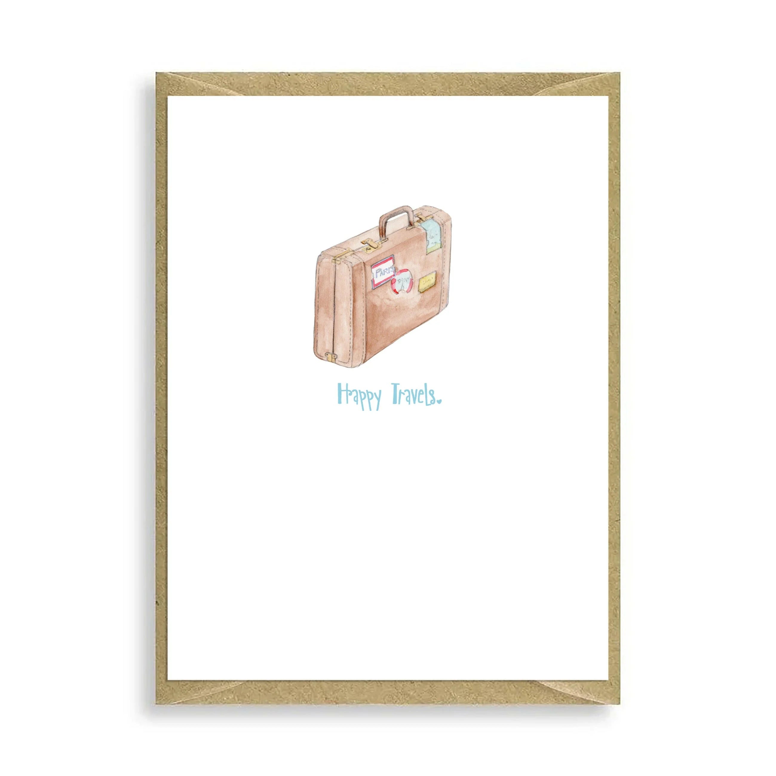 Fabulous Gifts Crumble & Core Suitcase Happy Travels Mini Card by Weirs of Baggot Street