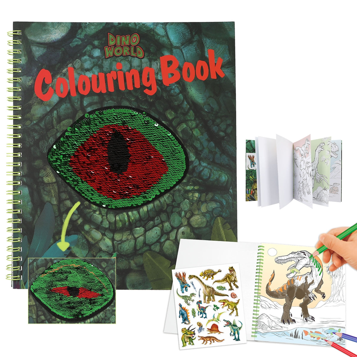 Fabulous Gifts Dino World Colouring Book With Reversible Seqins by Weirs of Baggot Street