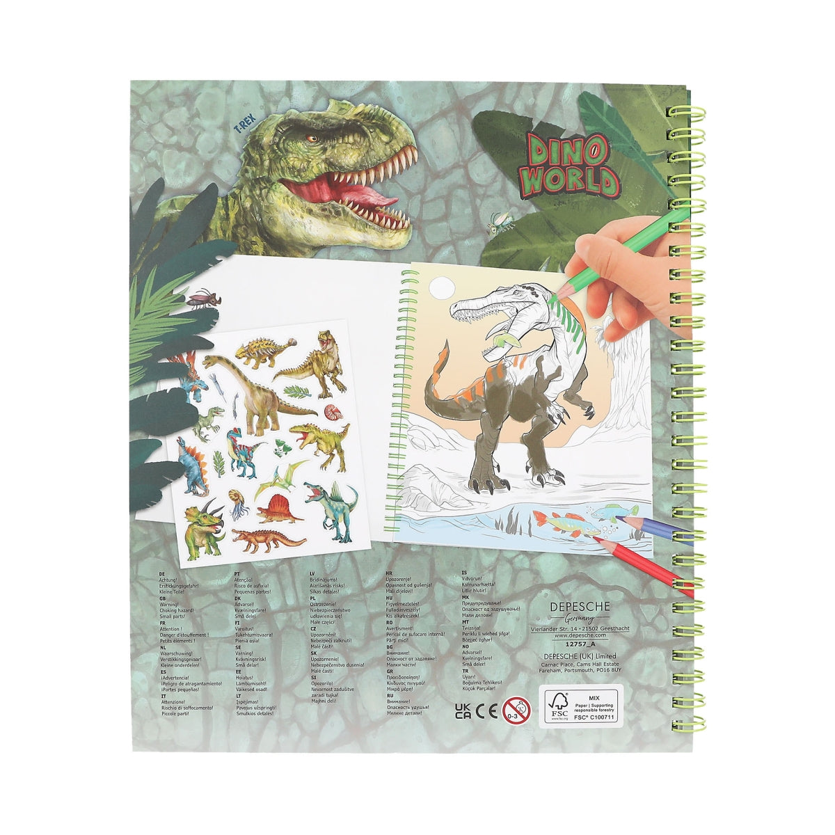 Fabulous Gifts Dino World Colouring Book With Reversible Seqins by Weirs of Baggot Street