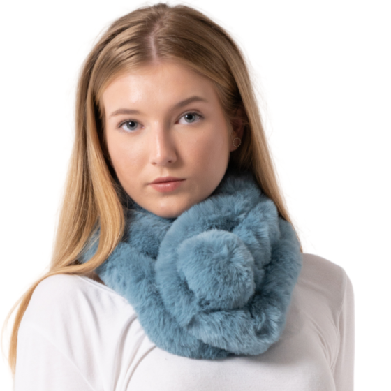 Fabulous Gifts Fashion Faux Fur Pompom Scarf Grey by Weirs of Baggot Street