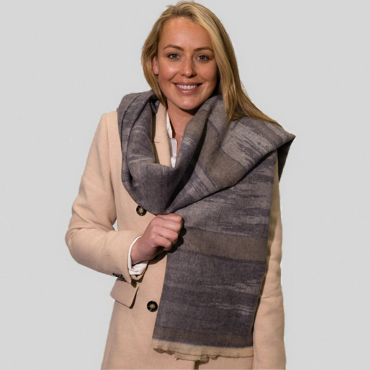 Fabulous Gifts Fashion Grey Muted Stripes Scarf by Weirs of Baggot Street