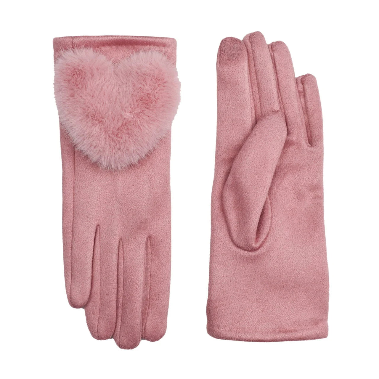 Fabulous Gifts Fashion Pink Faux Fur Heart Gloves by Weirs of Baggot Street