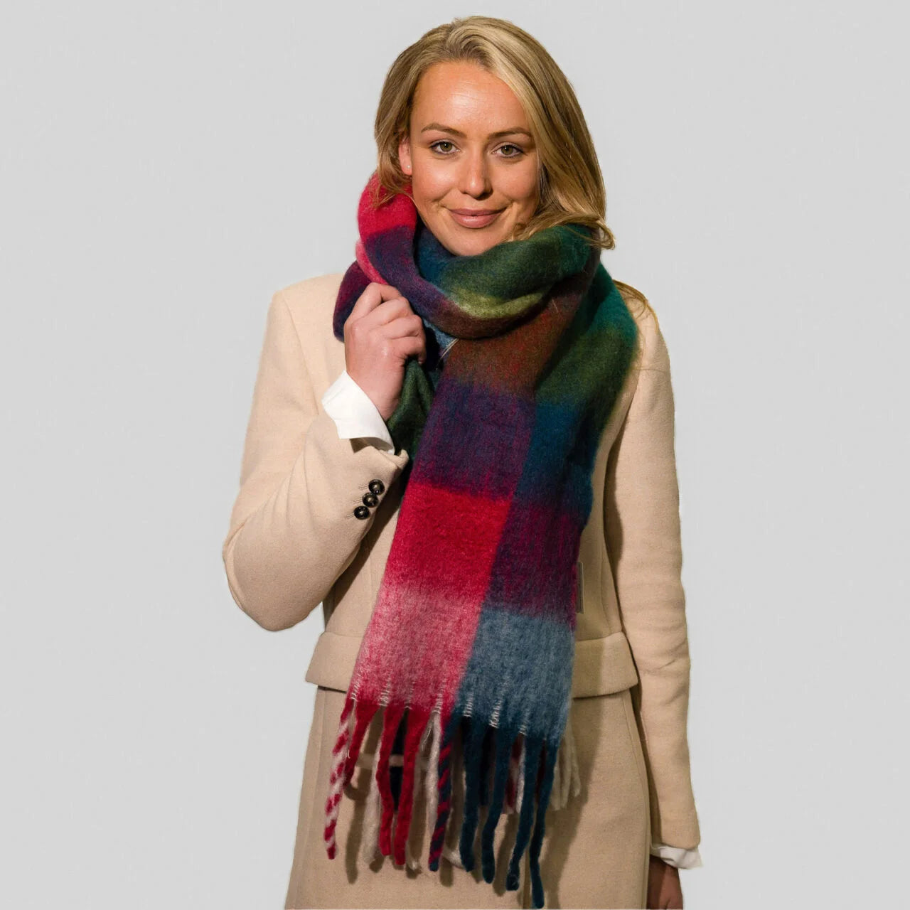 Fabulous Gifts Fashion Scarf Blanket Multi Check by Weirs of Baggot Street