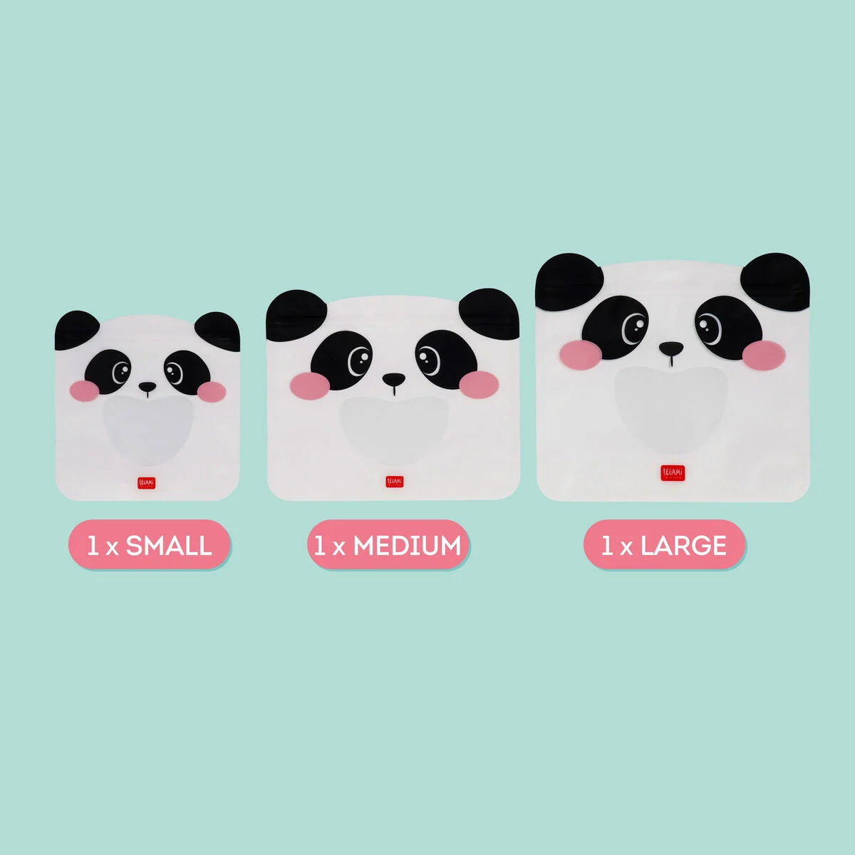 Fabulous Gifts Food Storage Legami Set Of 3 Reusable Food Pouches Panda by Weirs of Baggot Street