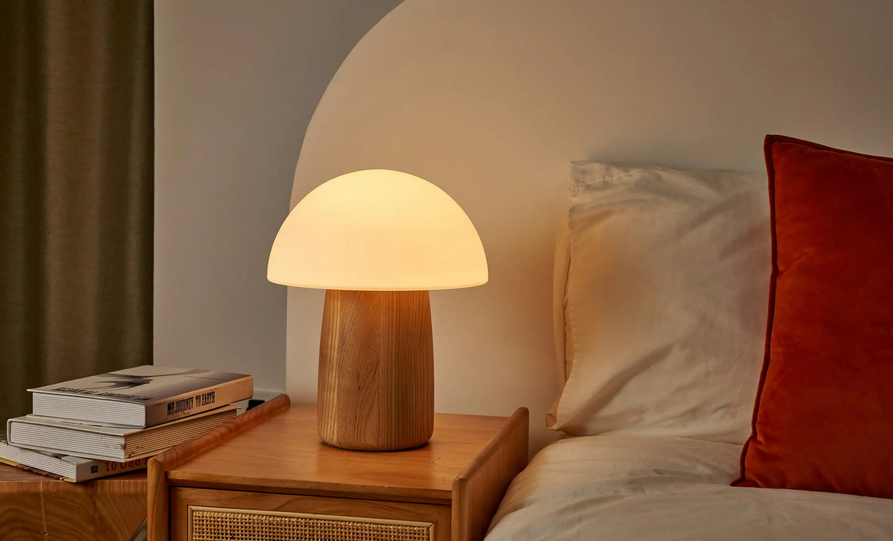 Fabulous Gifts Gingko Design Large Alice Mushroom Lamp White Ash by Weirs of Baggot Street