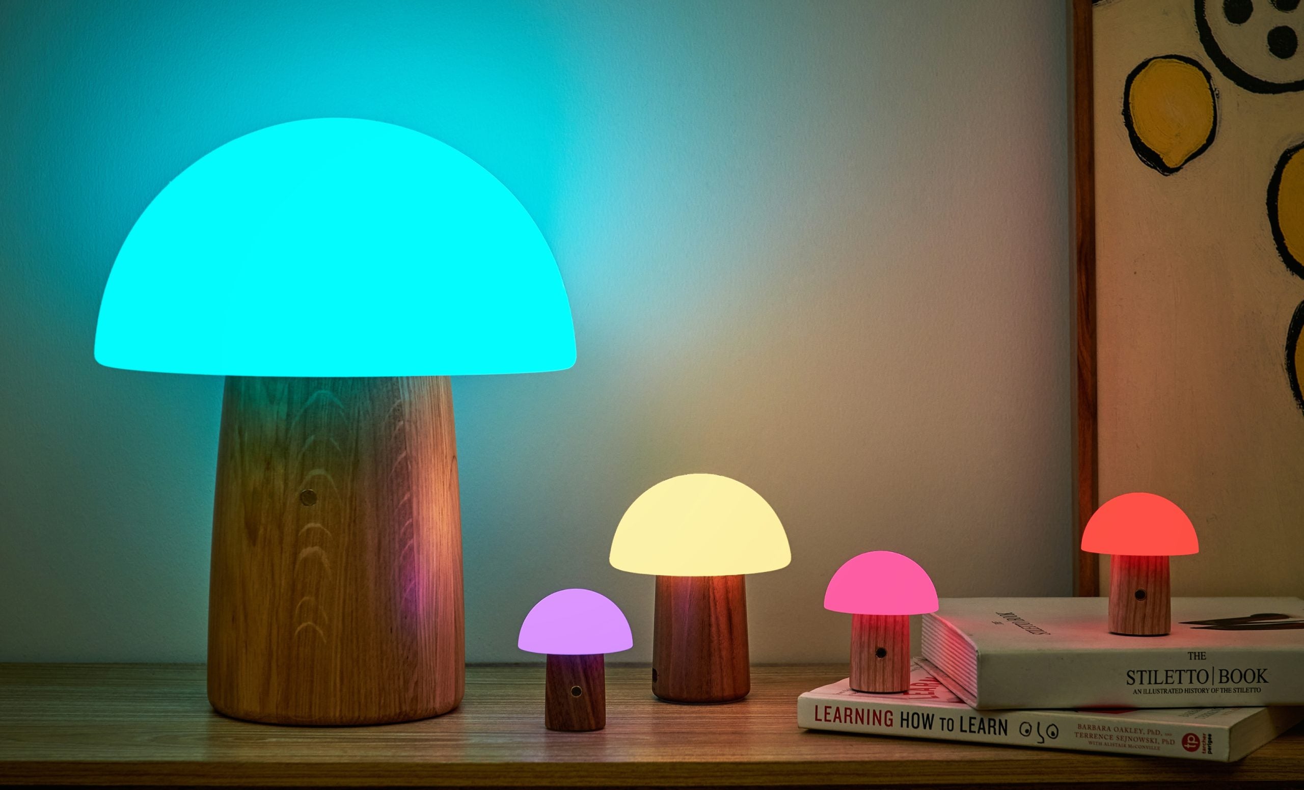 Fabulous Gifts Gingko Design Super Mini Alice Mushroom Lamp Walnut by Weirs of Baggot Street