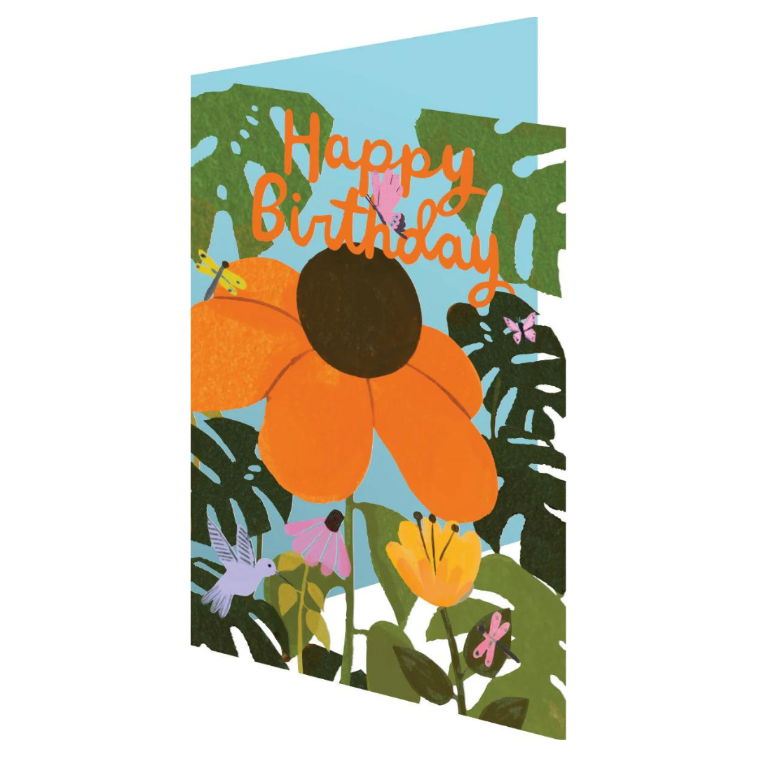 Fabulous Gifts Greeting Cards Roger La Borde Orange Flower Birthday Lasercut Card by Weirs of Baggot Street