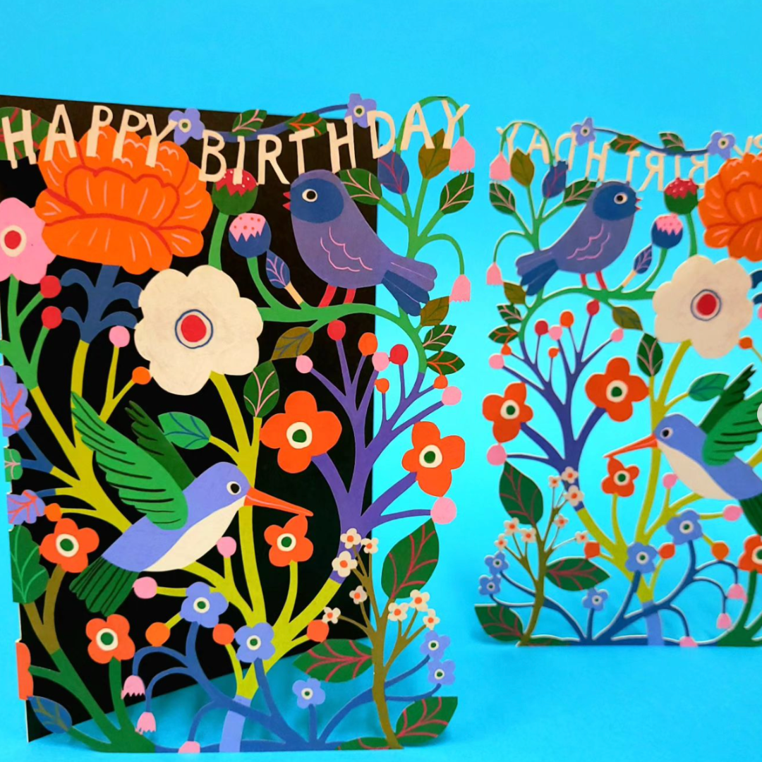 Fabulous Gifts Greeting Cards Roger La Borde Orange Flower Birthday Lasercut Card by Weirs of Baggot Street